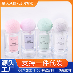Reed <b>Diffuser</b> Set 80ml Glass Round Long Lasting <b>Aroma</b> For Home Hotel Use - Product Image 5