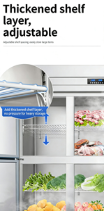 Refrigerador y Congelador Comercial de <span class=keywords><strong>6</strong></span> <span class=keywords><strong>Puertas</strong></span>, Vitrina Refrigerada para Exhibición de Carne con Tecnología Inverter - Product Image 4