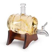 Décanteur à whisky en baril en verre de 1000ml, avec navire et bouchon pour liqueur, vin, whisky et cognac seau