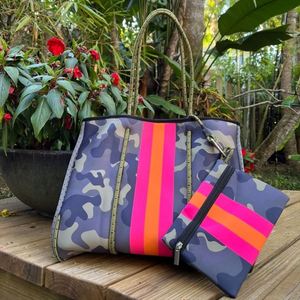 กระเป๋าโท้ทน้ำขนาดใหญ่พิเศษ ทำจากนีโอพรีน สำหรับผู้หญิง แฟชั่นฤดูใบไม้ผลิ ฤดูร้อน ฤดูใบไม้ร่วง ใช้ได้ทั้งออกกำลังกายและไปทะเล - Product Image 2