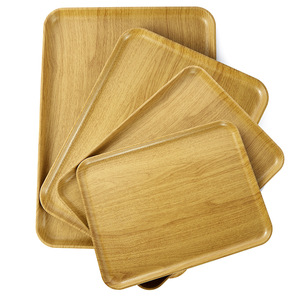 Juego de bandejas de servir de madera estilo japonés, rectangulares, con vetas de madera amarillas, para té, café, uso en hoteles - Product Image 2