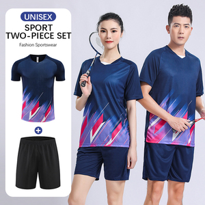 Customized Adult Fitness Gradient Sweat Absorbing Running Table Tennis Badminton Volleyball Suit Short 100% Polyester Breathable - Product Image 5