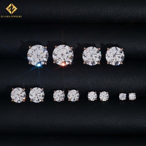 Classic 4 Prongs <b>Earring</b> Top Quality VVS Diamond 10k Solid Gold Solitaire Moissanite <b>Stud</b> <b>Earrings</b> - Product Image 3