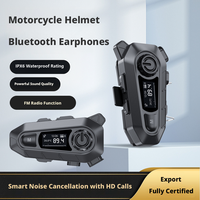 Helm Motor Nirkabel Baru dengan Headset, Radio FM, Layar LED, Tahan Air IPX6, Pengisian Daya Terbalik, Antarmuka Tipe-C, Kustom