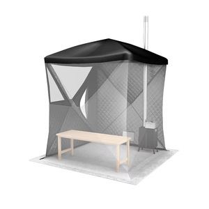 Tente de pêche pour 3-4 personnes, abri de pêche hivernal isolé, coupe-vent, portable, avec cheminée - Product Image 1