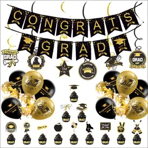 Hot Selling Graduation Themapapier Hangende Decoraties Ballon Cake Topper Party Set Voor Feesten