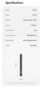 <span class=keywords><strong>Ulanzi</strong></span> AT-05ขาตั้งกล้องขนาด2เมตร, ขาตั้งกล้องพร้อมสกรู1/4 "สำหรับถ่ายภาพชุดสตูดิโอ - Product Image 6