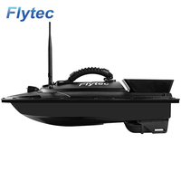 Bateau de pêche à appât Flytec 2011-5 500M avec deux détecteurs de poissons, réservoirs de charge de 1,5 kg, bateau RC noir