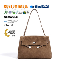 Sac à main pour femme en cuir véritable suédé personnalisé OEM, vintage, luxe, grande capacité, bandoulière, sac de transport, sac fourre-tout
