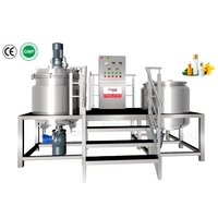 Cuve de mélange d'émulsion sous vide 500L 1000L, homogénéisateur, réacteur chauffé à double enveloppe