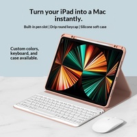 Clavier sans fil Bluetooth capacitif anti-ghosting personnalisé avec étui en silicone, fente magnétique pour stylet et combo souris pour iPad Pro 12,9 pouces, conforme ROHS