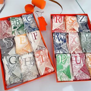 بيع بالجملة مخصص أزياء 26 حروف أبجدية حقيبة عنق للفتيات عقدة طويلة ربطة شعر القوس وشاح - Product Image 5