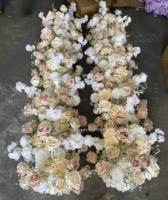 Guirlande florale longue en soie artificielle pour allée de mariage, toile de fond de scène, décoration de table et événements
