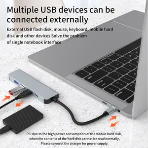 Hub Tipe C Hub Tipe C Ke HD-MI 4K PD 87W USB3.0 USB2.0 * 2 Hub Usb Portabel 3.0