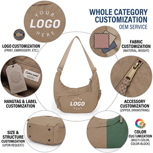 Sac à bandoulière personnalisé en nylon pour femme, grande capacité, sac hobo, sac de voyage, sac à bandoulière <span class=keywords><strong>Luna</strong></span> avec poches, sacs à main - Product Image 2