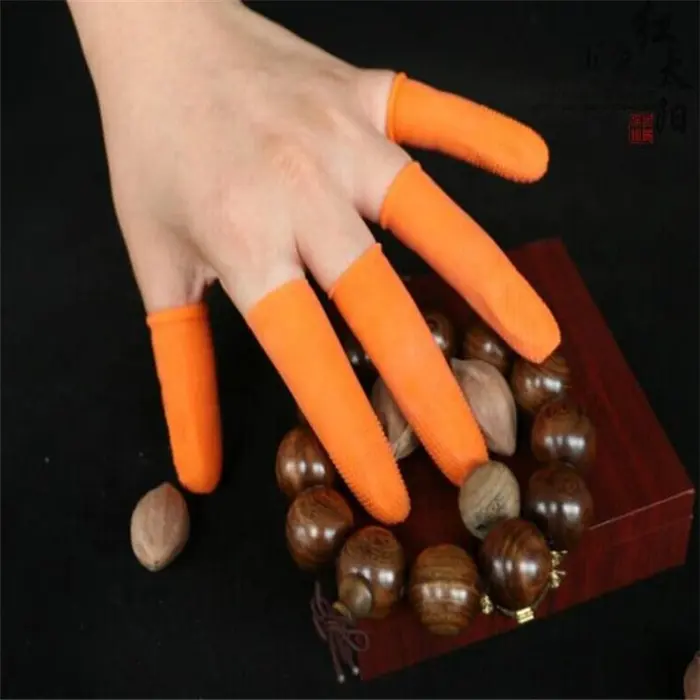 Beschermende Antislip Vingertoppen Handschoenen Latex Vinger Babybedjes Antistatische Handschoenen Oranje
