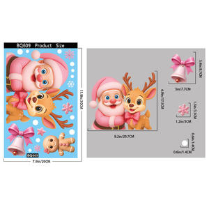 Decoraciones Navideñas para Interiores, Calcomanías de Copos de Nieve, Papá Noel y Renos para Ventanas de Vidrio - Product Image 6