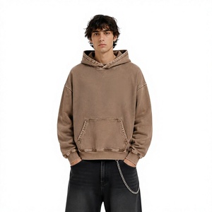 Sweat à capuche épais et délavé en molleton doux pour homme, idéal pour l'hiver - Product Image 1