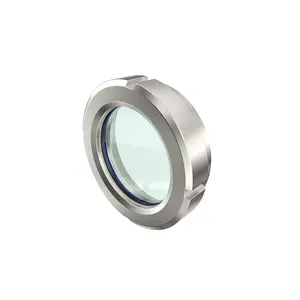 Mirilla redonda de cristal con luz para tanque, accesorio sanitario de acero inoxidable, tipo de unión estándar DIN