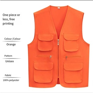 Gilet d'été décontracté à fermeture éclair pour hommes pour les activités <span class=keywords><strong>de</strong></span> plein air Logo personnalisé gilet multi-poches pour la randonnée photographie <span class=keywords><strong>de</strong></span> <span class=keywords><strong>journaliste</strong></span> - Product Image 3