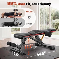 Banc de musculation réglable Wellshow pour haltères, banc de musculation inclinable et déclinable avec siège large et appui-tête