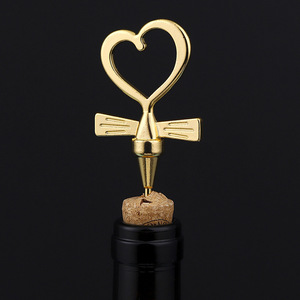 Ensemble de bouchons de vin en forme de cœur, ouvre-bouteille doré, cadeau de mariage, décoration de fête - Product Image 4