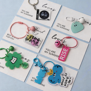 Porte-clés en acrylique translucide coloré personnalisé en gros avec lettres imprimées UV, texte de citation en vrac, anneau porte-clés OEM ODM - Product Image 2