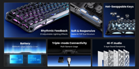 GravaStar Mercury K1 Kablosuz Mekanik Klavye Üç Modlu %75 Oyun Klavyesi Sıcak Değiştirilebilir RGB Gasket Klavye Alüminyum Gövde