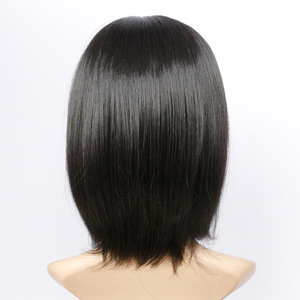 Perruque courte et droite style bob, sans colle, aspect naturel, synthétique, 12 pouces, résistante à la chaleur, avec raie au milieu, pour femmes, usage quotidien - Product Image 6
