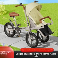 Pour les parents emmener leurs enfants promener : design à trois roues, freins sur les sièges, pare-soleil, capacité de charge de 150 kg, style urbain moderne