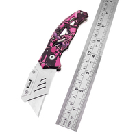 Couteau utilitaire rétractable Bochen Heavy Duty, lame rouge, pliable, multi-outils, couteau de poche facile à transporter avec clip