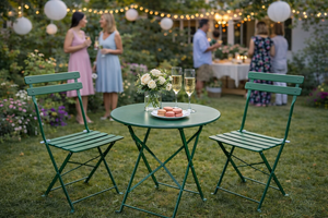 <span class=keywords><strong>Set</strong></span> Bistrot Pieghevole in Acciaio a 3 Pezzi, Arredo Compatto da Giardino per Patio <span class=keywords><strong>e</strong></span> Balcone - Product Image 5