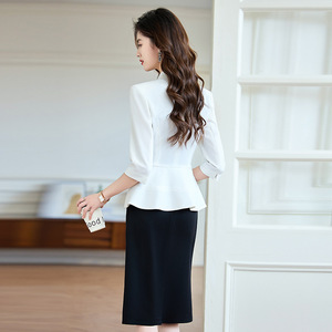 Women's Blazer Suit Set Solid Color Polyester Anti-Wrinkle Two Piece Spring 2025 - Product Image 4