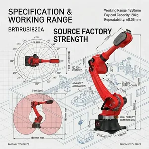 Robot Industrial de 6 Ejes BORUNTE BRTIRUS1510A, Carga Útil de 10 kg, Alcance de 1587 mm, para Soldadura y Recogida y Colocación - Product Image 2