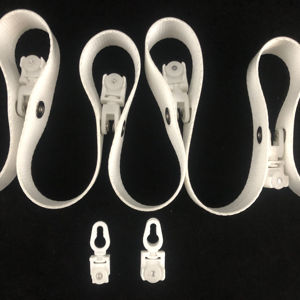 Cortinas de Nylon Blanco con Pliegues Ondulados a <span class=keywords><strong>Precio</strong></span> de Fábrica, con <span class=keywords><strong>Cinta</strong></span>, Rieles y Accesorios Premium para Cortinas, para Bodas y Bautizos - Product Image 1