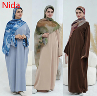 Nouvelle Abaya Nida 2026 avec Hijab à Imprimé Numérique, Prête à l'Expédition, Ensemble Deux Pièces Modeste Grande Taille pour Ramadan, Aïd, Dubaï