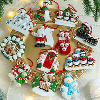 Handgeschilderde hars kerstdecoratie DIY Santa Sneeuwpop Pinguïn Feestelijke hangdecoratie voor thuis en feestdagen