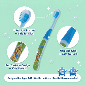 <span class=keywords><strong>Brosse</strong></span> à dents pour enfants en gros, OEM, nouvelle conception de logo <span class=keywords><strong>personnalisé</strong></span>, marque colorée, haute qualité, prête à expédier (RTS) - Product Image 3