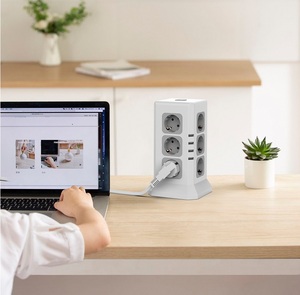 New Design Cube Power Strip Socket 12 EU Outlets 3 <b>USB</b> Ports Type-c Socket Overload <b>Plug</b> Standard CN 16A - Product Image 4