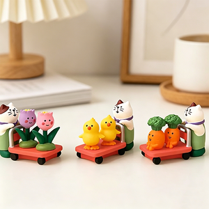 Figurine en résine d'animaux mignons Kawaii, ornement de bureau, décoration esthétique pour la maison, décoration d'étagère de bureau, <span class=keywords><strong>cadeau</strong></span> d'anniversaire ou de vacances - Product Image 3
