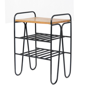 Metal Shoe <b>Rack</b> with Wooden Top Entryway Storage Organizer Cabinet <b>for</b> Living Room Display <b>for</b> Home Hallway - Product Image 6