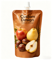 Pochette souple personnalisée avec bec verseur en PE, résistante à l'humidité, de qualité alimentaire, pour jus, eau minérale, boissons et purée de fruits