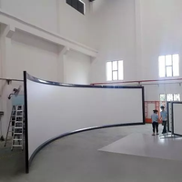 Écran de projection incurvé à cadre fixe pour cinéma 180 degrés 220 degrés, simulateur de vol, écran de projection incurvé avec cinéma argenté 3D