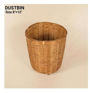 Corbeille à déchets artisanale en bambou avec un design tissé à la main de qualité supérieure pour salon, cuisine, bureau, suites d'hôtel et intérieur contemporain - Product Image 3
