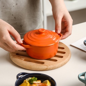 Casserole en céramique de luxe léger avec double poignée et couvercle, idéale pour la cuisson à la vapeur des œufs de nid d'oiseau, pour la maison et les enfants - Product Image 3