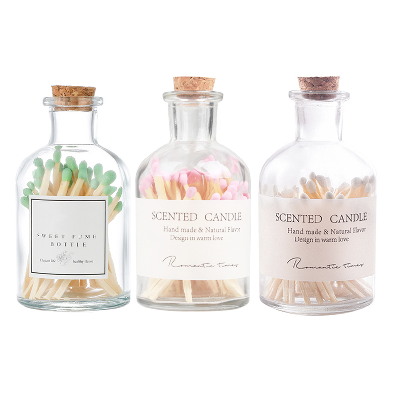Творческая Личная этикетка пустые стеклянные бутылки для спичек со шнуром металлические стеклянные крышки для ароматизированных свечей подарки