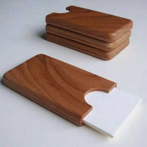 Wooden Visiting Card Holder Business Card Display <b>Stand</b> Handmade Office Desk Card Organizer Storage Accessory - Product Image 1