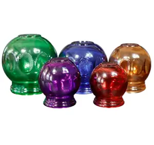 Juego de copas de cristal de dragón de nube, 5 colores diferentes, tazas de ventosa de fuego chino, Hijama de terapia, juego de ventosas de vidrio al vacío