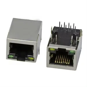 2X1 Port RJ45 Jack Female + 2 x USB Tipe A Female dengan LED YEL & GRN