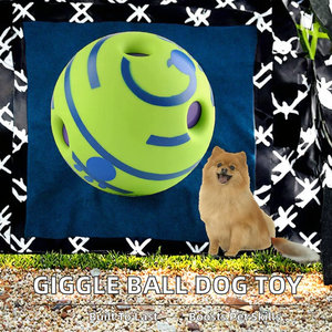 Köpekler ve evcil hayvanlar için interaktif çevre dostu Giggle topu büyük/orta/küçük eğlenceli PVC IQ eğitim oyuncak haddelenmiş sarsılmış sesler ile - Product Image 2